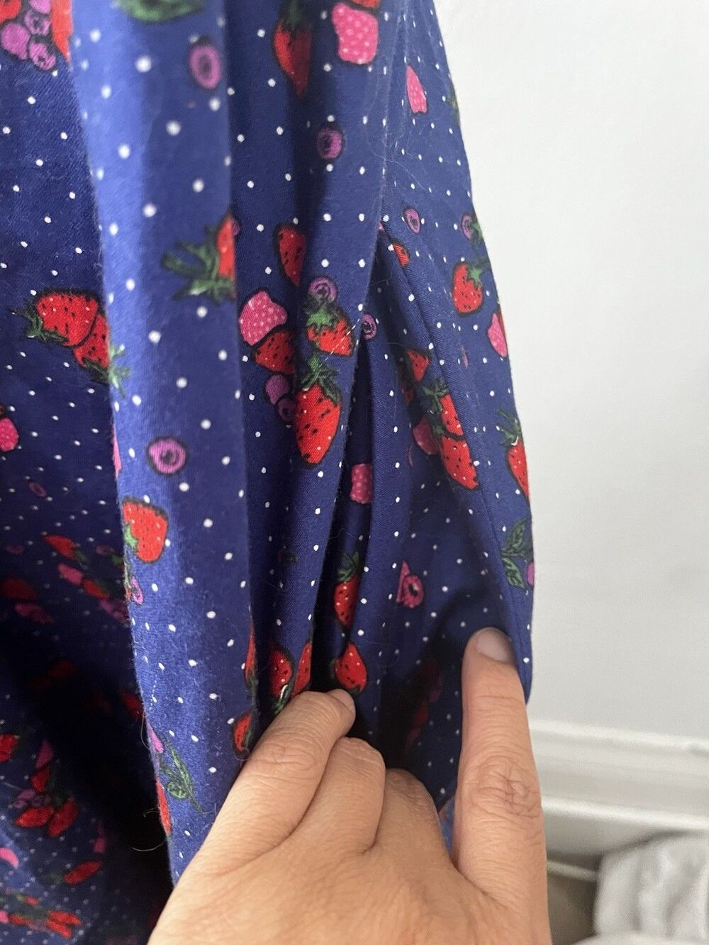 Collectif London Dress Size 2XL Kitsch Strawberry Twee Preppy Retro Nerd Cotton - Picture 5 of 11